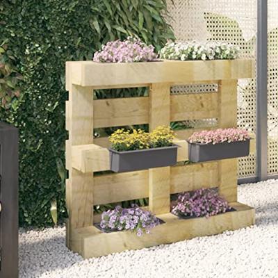 VidaXL Bloembakken voor europallets 12 st 36x13,5x9,5 cm pp grijs