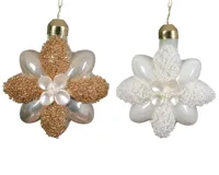 Kunsthanger glas bloem 3x8x8cm - 1 stuk - thumbnail