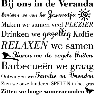 Bij ons op de veranda - Muursticker
