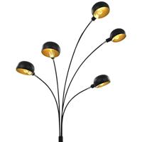 Lamp staand 5xE14 200 cm zwart en goud - thumbnail