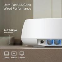 TP-Link WiFi 7 Deco BE25 Mesh WiFi, BE3600Mbps Dual-Band, Router, AP, 2 Ethernet-poorten met 2,5 Gbit/s, 4 interne antennes, MLO, AI-Roaming, HomeShield, werkt met elke ISP, Modem en Alexa - thumbnail