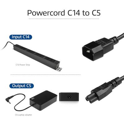 ACT AK5252 230V Stroomkabel C14/C5 Zwart - 25 cm