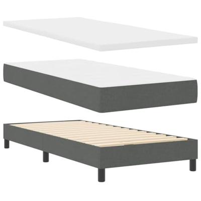 Boxspringbed met matras en LED stof donkergrijs 100x200 cm