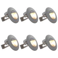 LED-buitenwandlampen 6 st 5 W rond zilverkleurig - thumbnail