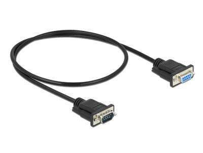 Delock Aansluitkabel Serieel [1x RS232-stekker - 1x RS232-bus] 0.5 m Zwart
