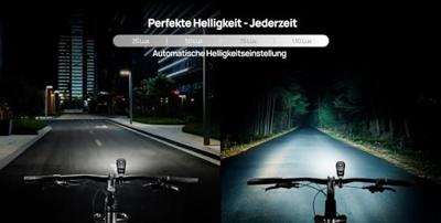 FISCHER FAHRRAD PLUS 110 + TWIN STOP Fietsverlichtingsset LED Zwart
