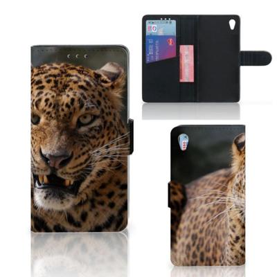 Sony Xperia Z3 | Telefoonhoesje | Met pasjeshouder | Luipaard