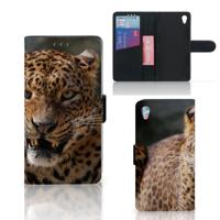 Sony Xperia Z3 | Telefoonhoesje | Met pasjeshouder | Luipaard - thumbnail