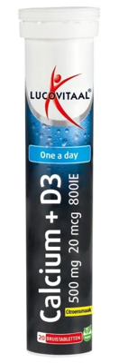Lucovitaal Calcium 500mg + D3 Bruistabletten Citroensmaak 20Stuks