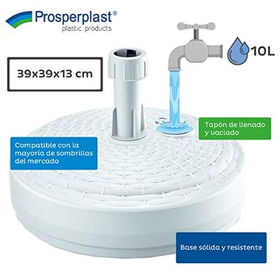 Parasolvoet Wit Polyrattan Optiek Ø39cm Parasolvoet Wit Polyrattan Optiek Ø39cm