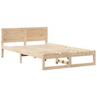 Bedframe met hoofdeinde Naturel 120 x 190 cm Massief grenenhout - thumbnail