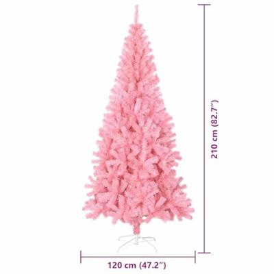 VidaXL Kerstboom met 300 led met standaard roze 210 cm pvc VidaXL Kerstboom met 300 led met standaard roze 210 cm pvc