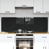 VidaXL Keuken achterwand 2 pcs zwart 80 x 50 cm gehard glas - thumbnail