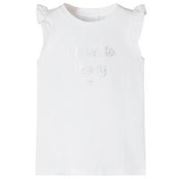 VidaXL Kindershirt met mouwen met ruches 116 wit - thumbnail