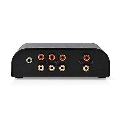 Analoge Audio-Switch | 4-Poorts poort(en) | Input: 1x 3,5 mm Audio-Input / 3x (2x RCA Female) | Output: 1x (2x RCA Female) | Manueel | Metaal | Antraciet