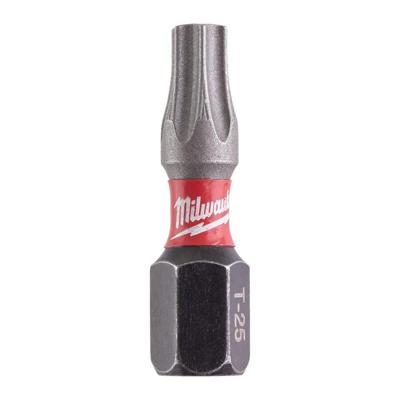 Milwaukee Shockwave schroefbit lang 25mm Torx TX25 (25st) Milwaukee Shockwave schroefbit lang 25mm Torx TX25 (25st)