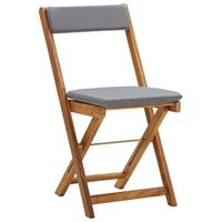 3-delige Bistroset inklapbaar met kussens massief acaciahout - thumbnail