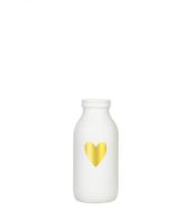 Fles vaas glas wit met hart Ø4.8xH10,4cm - thumbnail