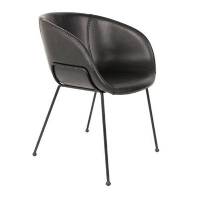 Zuiver Eetkamerstoel 'Feston' PU leer, kleur Zwart Zuiver Eetkamerstoel 'Feston' PU leer, kleur Zwart