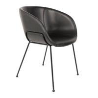 Zuiver Eetkamerstoel 'Feston' PU leer, kleur Zwart - thumbnail
