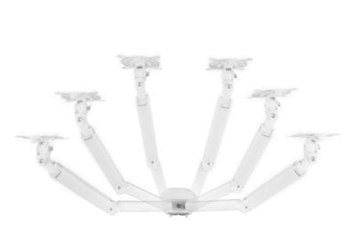 One For All Solid Dual white Monitor-tafelbeugel Aantal monteerbare displays: 2 Display(s) 33 cm (13) - 88,9 cm (35) Wit In hoogte verstelbaar, Zwenkbaar,
