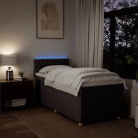 Boxspring met matras stof donkerbruin 90x190 cm - thumbnail