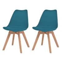 Eetkamerstoelen 2 st kunststof turquoise - thumbnail