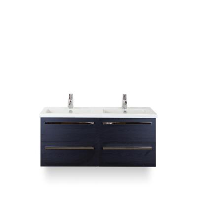 Seville Badmeubelset 120 cm - 4 laden Black Oak - Wastafel Djazz Dubbel