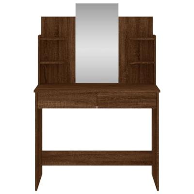 Kaptafel met spiegel 96x39x142 cm bruin eikenkleur