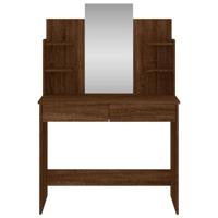 Kaptafel met spiegel 96x39x142 cm bruin eikenkleur - thumbnail