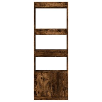 Hoge kast 92x33x180 cm bewerkt hout gerookt eikenkleurig - thumbnail