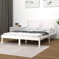 Bedframe massief hout wit 200x200 cm - thumbnail