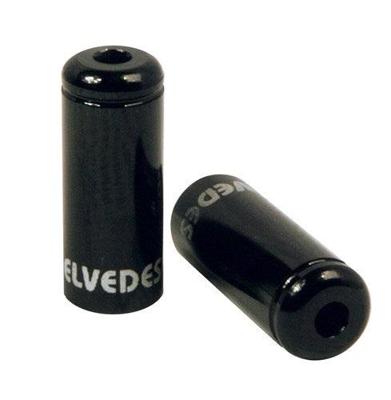 Elvedes Pot kabelhoedje zwart 5,0mm | aluminium | 50 stuks