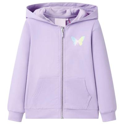 Kindervest met capuchon 116 lila