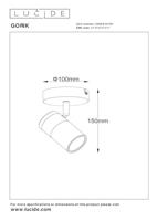 Lucide GORIK - Plafondspot - 1xGU10 - Zwart - thumbnail