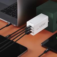 Hama Snellader GaN 2x USB C PD 1x USB A QC 100W Wit - thumbnail