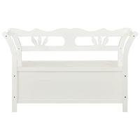 Bankje 107x45x75,5 cm massief vurenhout wit - thumbnail