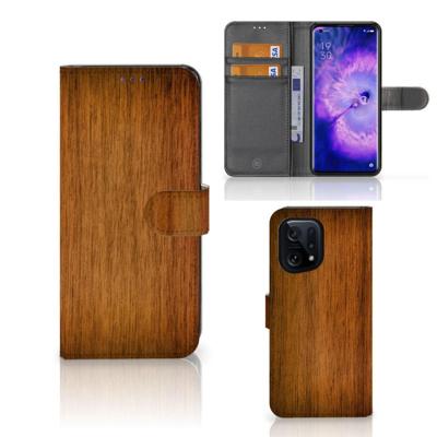 OPPO Find X5 | Book Style Case | Donker Hout