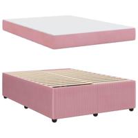 Bedframe met matras met matras Roze 160 x 200 cm Fluweel - thumbnail