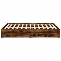 Bedframe met lades bewerkt hout gerookt eikenkleurig 120x200 cm - thumbnail