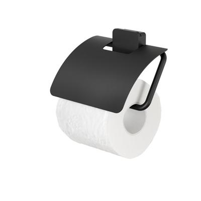 Toiletrolhouder Geesa Topaz Met Klep Mat Zwart Geesa