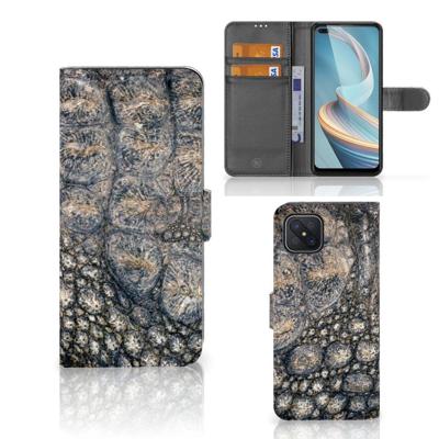 OPPO Reno4 Z | Telefoonhoesje | Met pasjeshouder | Krokodillenprint OPPO Reno4 Z | Telefoonhoesje | Met pasjeshouder | Krokodillenprint