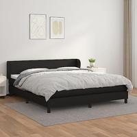 Boxspring met matras kunstleer zwart 160x200 cm - thumbnail