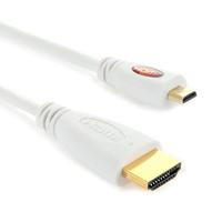 Vergulde Micro HDMI mannetje naar HDMI mannetje Kabel, 1.4 Versie, Lengte: 1meter wit - thumbnail