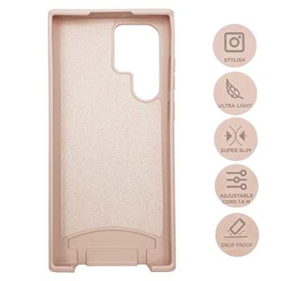 Høyde - Samsung Galaxy S22 Ultra - Telefoonhoes met koord - Roze Høyde - Samsung Galaxy S22 Ultra - Telefoonhoes met koord - Roze