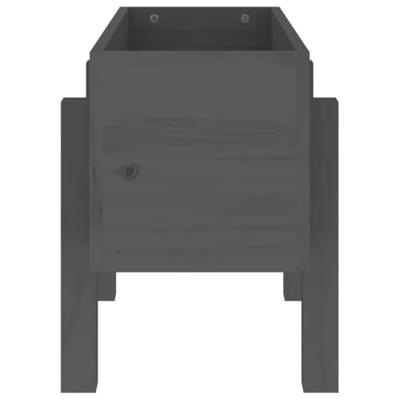 VidaXL Plantenbak 62x30x38 cm massief grenenhout grijs