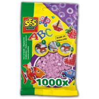 SES Creative Beedz Strijkkralen 1000 parelmoer roze - thumbnail