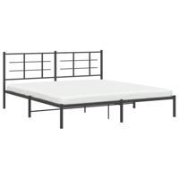 Bedframe met hoofdbord metaal zwart 183x213 cm - thumbnail