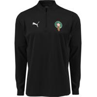 PUMA Marokko Trainingstrui 1/4-Zip 2024-2026 Zwart Zilver - thumbnail