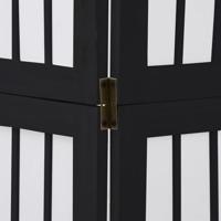 Kamerscherm met 6 panelen massief paulowniahout zwart - thumbnail